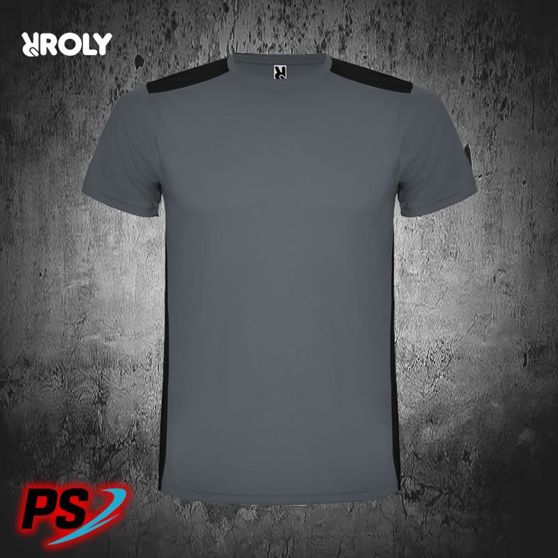 CAMISETA ROLY DETROIT GRIS OSCURO/NEGRO