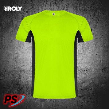 CAMISETA ROLY SHANGHAI VERDE FLÚOR/NEGRO