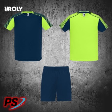 CONJUNTO 2 CAMISETAS Y PANTALÓN ROLY JUVE AZUL MARINO/VERDE FLÚOR