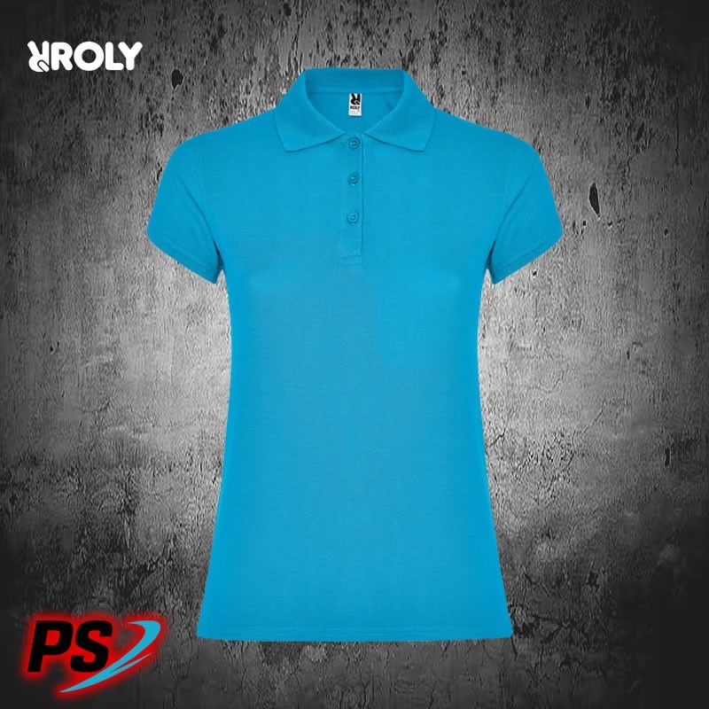 POLO MUJER ROLY STAR WOMAN AZUL TURQUESA