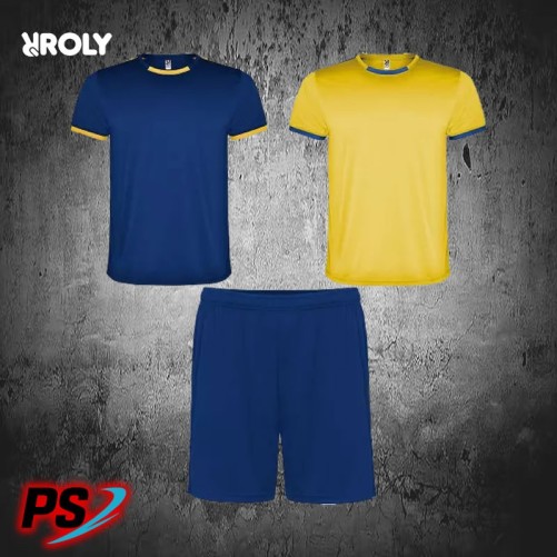 CONJUNTO 2 CAMISETAS Y PANTALÓN ROLY RACING AZUL ROYAL/AMARILLO