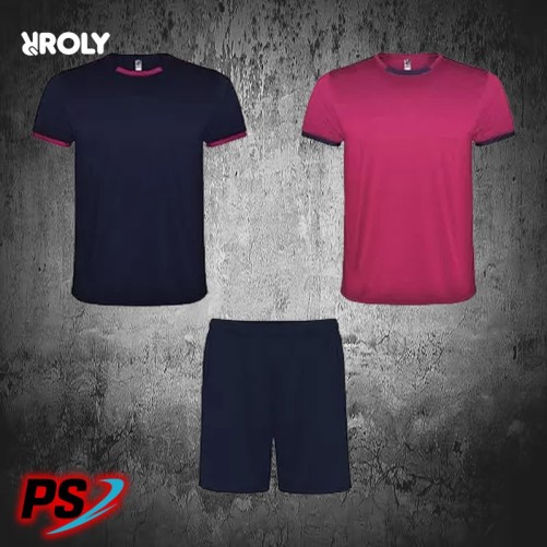 CONJUNTO 2 CAMISETAS Y PANTALÓN ROLY RACING AZUL MARINO/FUCSIA